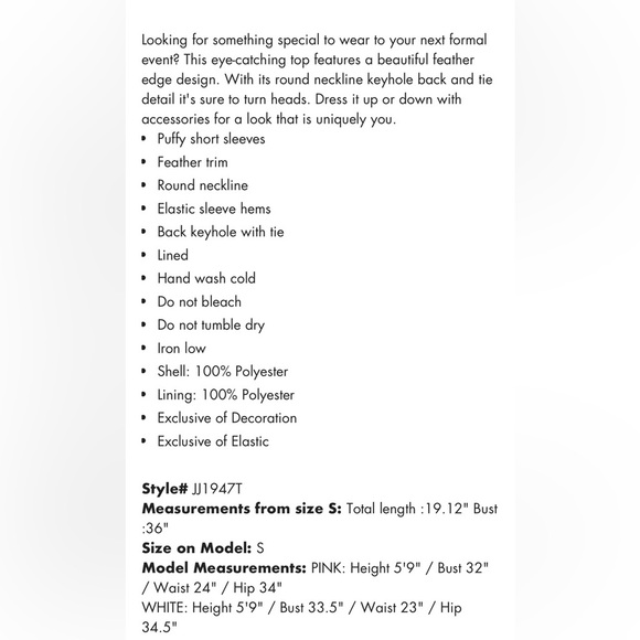 NWT English Factory Feather Edge Puff Sleeve Top - Picture 10 of 10